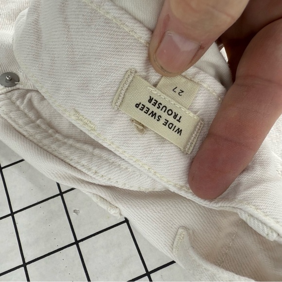 Madewell wide leg sweep ivory Denim Trousers 27 - Picture 10 of 13